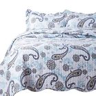 Busa801b1el1fq Bedsure Bedding Quilt Set Coverlet With Two Blue