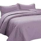 Busa811b1hp6ki Bedsure Lavender Quilt Size Bedspread Pieces Basketweave