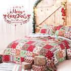 Busa841b1fm Bedsure Printed Quilt Set Bedspread Twin Christmas Pattern Microfiber Bed
