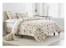 C & F 008246707462 And Natures Holiday Cardinal Holly Full Queen 3 Piece Quilt Set New 2 Shams