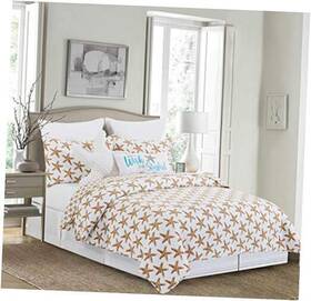 C&f Enterprises 008246771050 Sandbridge Stars Starfish King 3 Piece Quilt Set Summer Beach