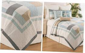 C&f Enterprises 008246800217 Driftwood Shores Twin 2 Piece Quilt Set Summer Beach Bedding