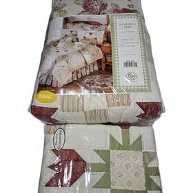 C&f Enterprises Inc. 008246103745 New King Vintage Garden Handcrafted Quilt With 2 Pillow Shams