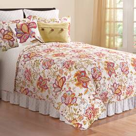 C&f Home 008246338710 Bethany Pink Floral Twin 2 Piece Quilt Set