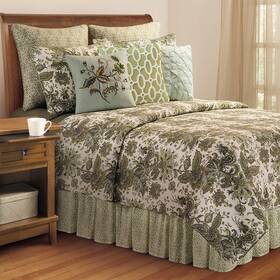 82090.8686 C&f Home Esmeralda Botanical Jacobean 100% Cotton Full/queen Bed Quilt