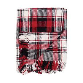 82342r.10592 C&f Home Fireside Plaid Red And Black King Size Accent Throw Blanket