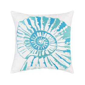 85146004 C&f Home 18 Inch Nautilus Shell Cotton Watercolor Accent Pillow Coastal Beach Decor