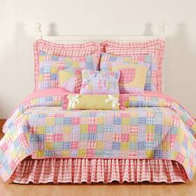 89434.8686 C&f Home Ivy League Pastel Patchwork Color Block Full/queen Bed Quilt