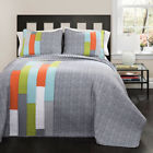 C43240p15-000 Lush Decor Shelly Stripe Twin Quilt Set 848742043240