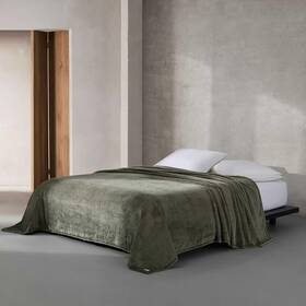 Ushsee1331255 Calvin Klein - King Size Blanket Ultra-soft Plush For Olive Green
