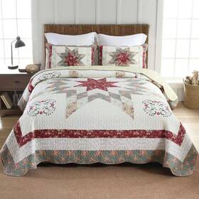 Camandy 791137261265 Cotton Bedspread Quilt Bedding Sets 3 Pieces Reversible Coverlets Comforters