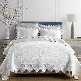 Camandy 791137261296 Cotton Quilt Bedding Set Reversible Lightweight Coverlet For All Seasons 3 P