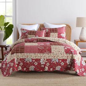 Camandy 791137563833 Cotton Bedspread Quilt Bedding Sets 3 Pieces Reversible Coverlet Comfort