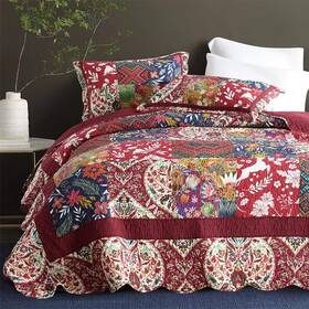 Camandy 791137697798 Cotton Bedspread Quilt Bedding Sets 3 Pieces Reversible Coverlet