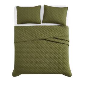 92868318 Cannon 2pc Twin/twin Extra Long Percale Quilt Set Olive Green