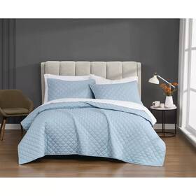 92868342 Cannon 3pc Full/queen Percale Quilt Set Light Blue
