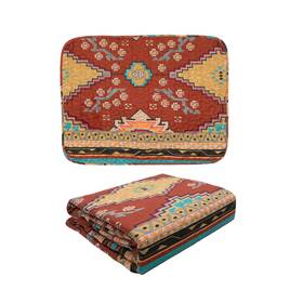 0016xb Canyon Sky 2-piece Southwest Geo Quilt Bedding Set In Brown/blue/yellow Twin