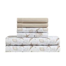 Caribbean Joe 048986923326 6-piece Sheet Set With Cooling Pillowcases 12-inch Deep Pocket