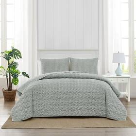1873457 Caro Home 1796256 3-piece Cotton Quilt Set - Priya Sage King Size