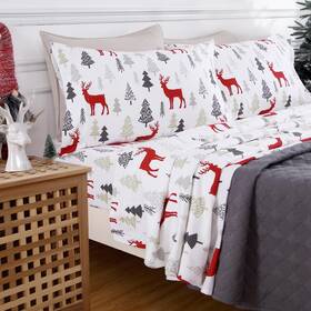 0vfmgdx7 Caromio Lysheet-deerq Christmas Flannel Sheets Queen 100% Cotton Printed Bed Sheet Set So