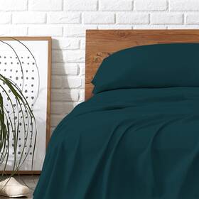 Tc800-teal-twin Carressa Linen 100% Egyptian Cotton Twin Sheets Set - 800 Thread Count Egypti