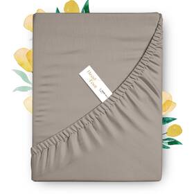 Usa-cl-co-fs-800tc-taupe-txl Carressa Linen 100% Egyptian Cotton Deep Pocket Twin Xl Fitted Sheet Only - 8