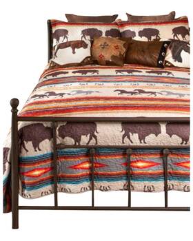 Jw289 Carstens Home Carsten Western Stripe Quilt Set - Queen