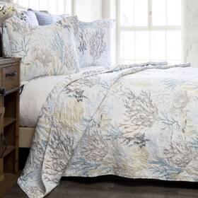 Jq355 Carstens Inc. Coastal Beach Bedding Set Nautical 3-piece Microfiber Ocean Quilt Co