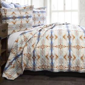 Jq412 Carstens Inc. Western Aztec Country 2-piece Microfiber Quilt Set Twin Southwestern Stack Rock