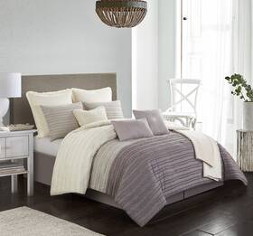 Bk686697 Casa Carrington 10 Piece Comforter Bed Set Full 82 Inch X88 Neutral
