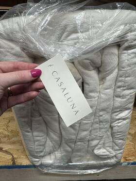 060-15-5168 Casaluna Heavyweight Rayon Linen Quilt King Plus White 120x94 Cotton Fill