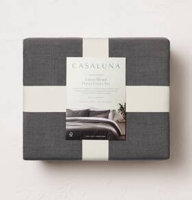 Casaluna 191908111735 Nwt King Heavy Weight Dark Gray Linen Blend Duvet Cover Bed Bedding