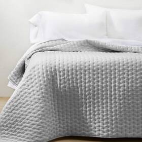 Casaluna 191908440170 Cashmere Blend Quilt - Full/queen Light Gray Brand New