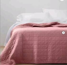 Casaluna 191908443713 Heavyweight Linen Blend Full/queen Quilt With One Sham- Rose Pink