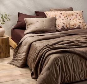 Casaluna 196761428556 Nwot King Bed Quilt Fig Taupe Rayon From Bamboo Sateen Tack Stitched