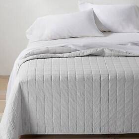 78623026 Casaluna Full/queen Heavyweight Linen Blend Quilt Light Gray -