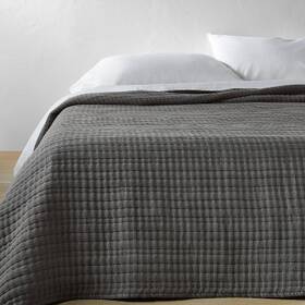 82866116 Casaluna Lyocell Cotton Coverlet Matelasse Striped Fabric Dark Gray Full/queen