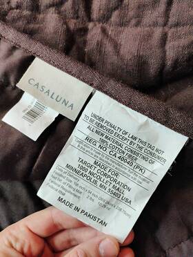 91235009 Casaluna King Heavyweight Linen Blend Quilt Dark Fig - Read Desc