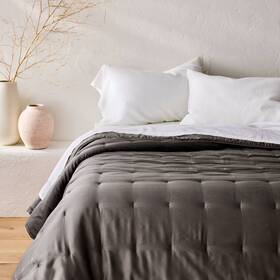 91235013 Casaluna King Rayon From Bamboo Quilt Dark Gray -