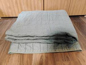 91240675 Casaluna King Heavyweight Linen Blend Quilt Olive Green -