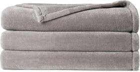 32596 Casual Living King/cal King Fleece Blanket Fluffy Soft Warm Grey