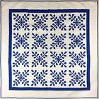 Ce-q-1860 Lancaster County Quilting Creations Blue White Hand Applique Crossing Design