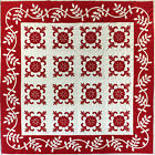 1057 Ce - T Lancaster County Quilting Creations Red White Hand Applique Sand