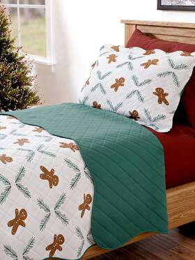 Cgk Unlimited 056794218201 Quilt Set Twin/txl Size - Christmas Quilts 2 Piece Lightweight Comforter Se