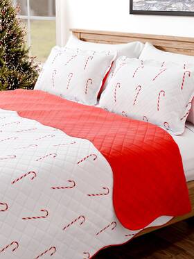 Cgk Unlimited 056794218256 Quilt Set King/cal King Size - Christmas Quilts 3 Piece Lightweight Comfort
