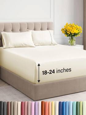 Cgk Unlimited 061018751761 Extra Deep Twin Xl Sheet Set - 4 Piece Breathable And Cooling Sheets Hotel