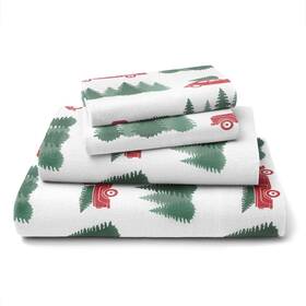 Cgk Unlimited 061018751884 Flannel Christmas Sheets - 100% Cotton Sheet Set Queen Size Extra