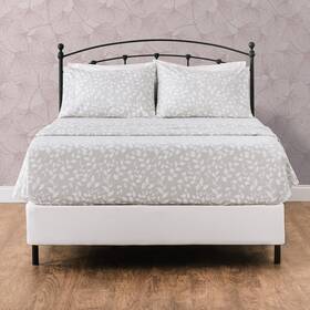 Chanasya 840195703900 Premium Printed Queen Bed Sheet Set 4-piece - Soft Floral Leaves Pri