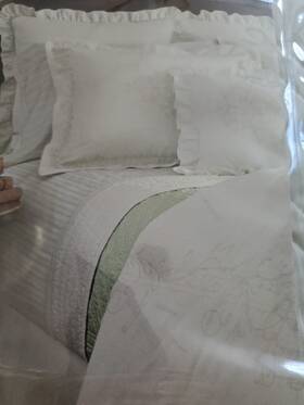 Pqw3800grq-1102 Chaps 8304863628 Home Madeline Queen Mint Green Cream Quilt Ralph Lauren