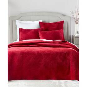 100108653fq Charter Club Damask Coverlet Set Full/queen Red Velvet With Shams 3-pc Bed27